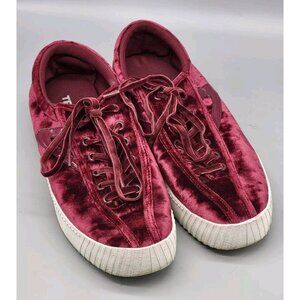 Tretorn Nylite Burgundy Velvet Sneakers Sz 38/7 Cherry Girl